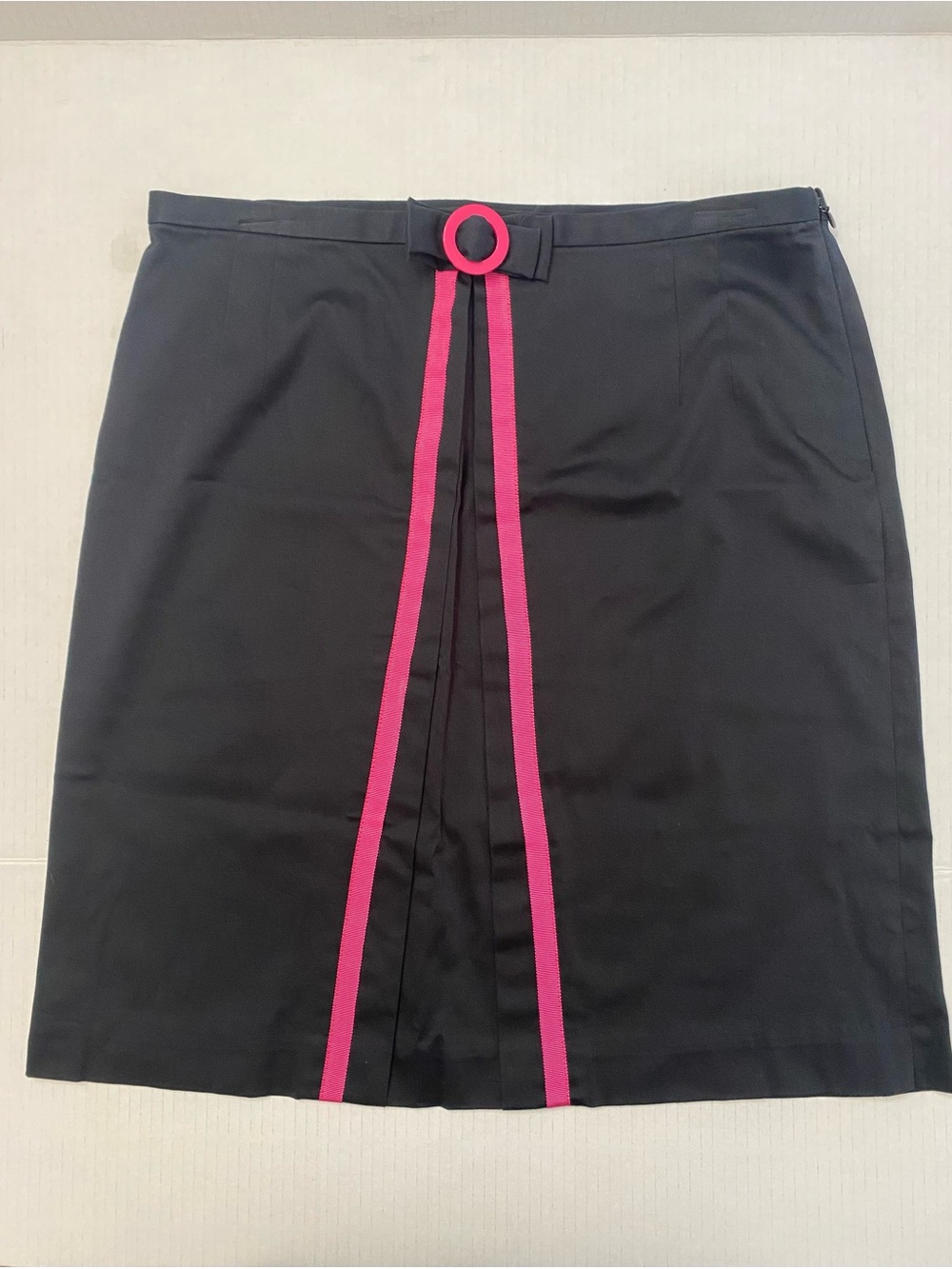 INC International Concepts Black Pencil Skirt with Bright Pink Trim